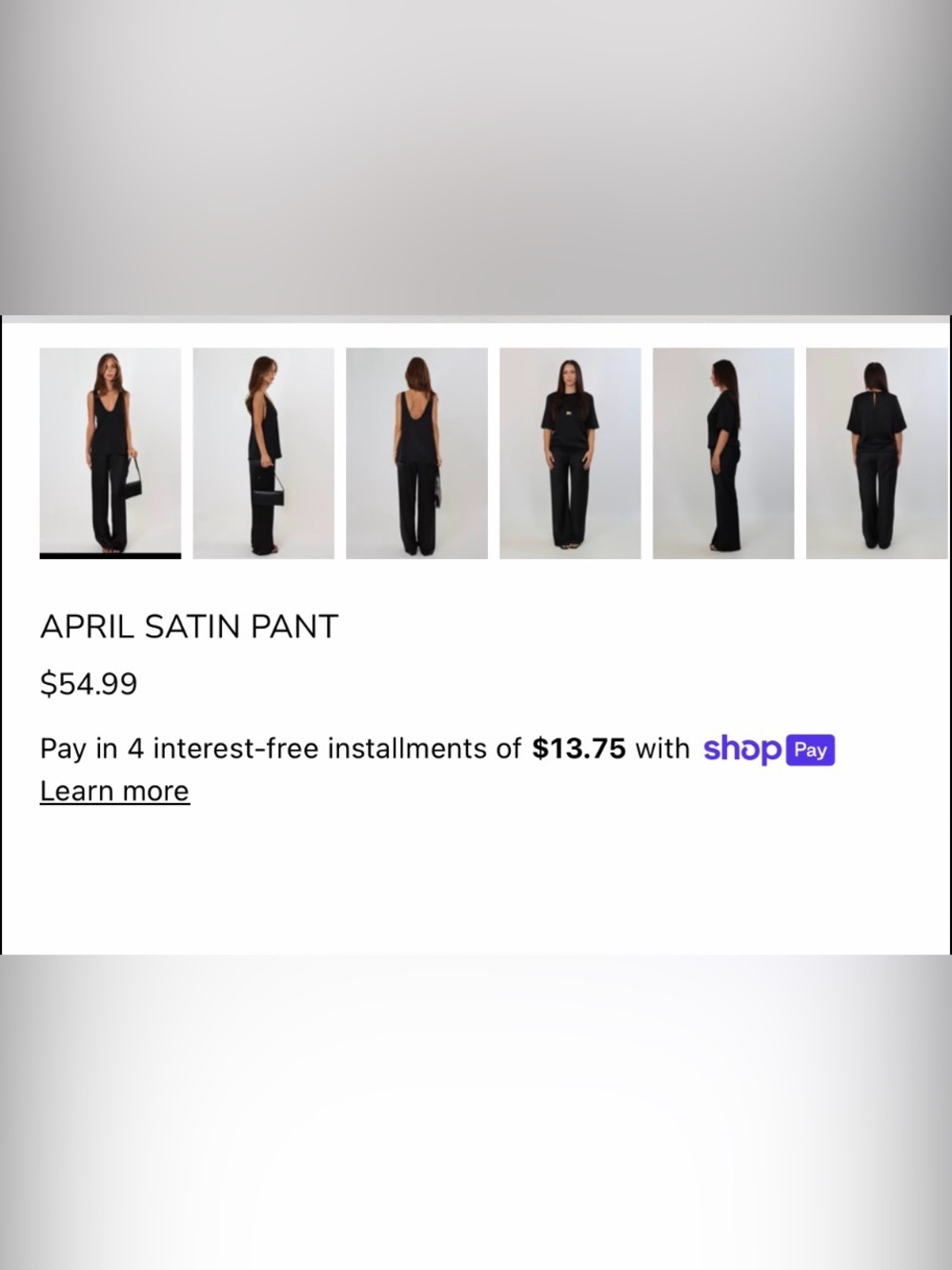 Satin Wide-Leg Pants in Black - Women - Picture 2 of 3